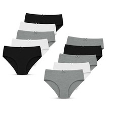BELVIAN GIRLS PACK OF 10 BRIEFS KNICKERS UNDERWEAR 100% COTTON AGE 5-15