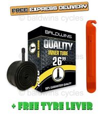 Baldwins 26 x 2.10 Bike Cycle Inner Tube Schrader Car Valve + FREE TYRE LEVER