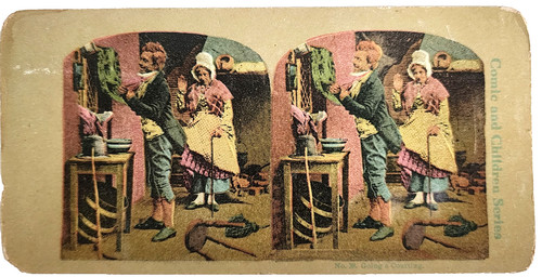 Antique stereoview comic - antique,
