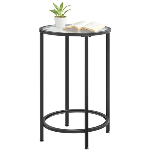 Glass side table round - glass, end