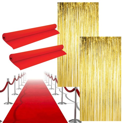Red carpet gold backdrop - red,