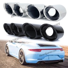 Silver/Black Exhaust Tips For