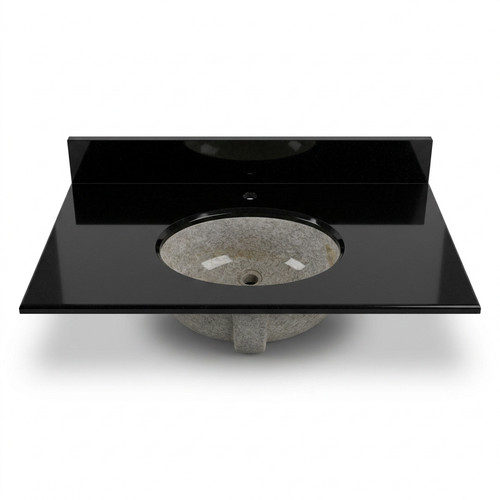 Black granite vanity - vanity, worktop