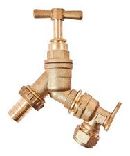 1/2" X 3/4" Outside Garden Brass Tap & Wall Plate Elbow Adaptor Pipe Bib Hose