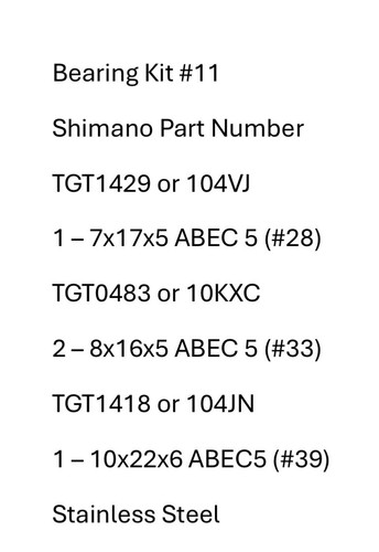 Bearing kit shimano - bearing, tyrnos