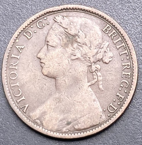 Victoria 1876h penny coin - 1876h,