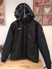 JINSHI Men Snow Jacket Windproof Waterproof Ski Jackets, Black, Size Medium Nwt