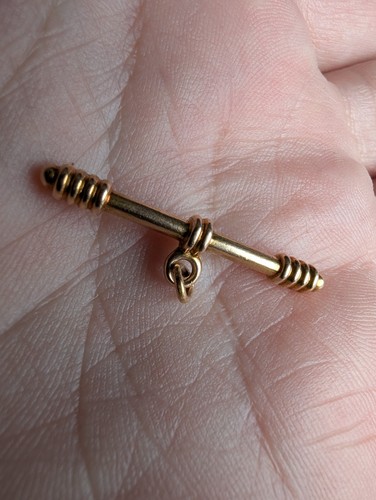 15ct yellow gold - antique, t-bar