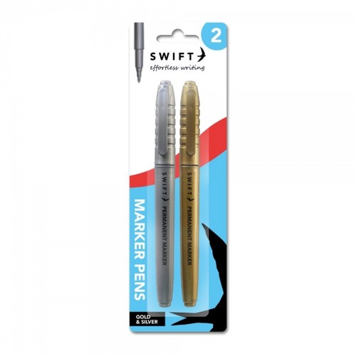 Gold silver marker pens - 2,