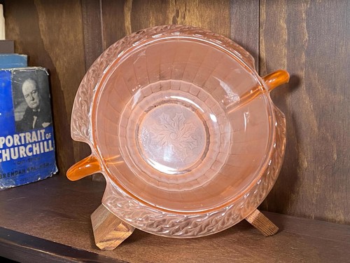 Vintage frosted pink pressed