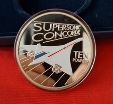 GUERNSEY 2009 5oz CONCORDE FIRST SUPERSONIC FLIGHT £10  SILVER PROOF. UK BUYERS 