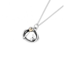 Linda Macdonald silver & 9ct Rabbit With Heart pendant