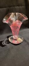 Adrian Sankey  Handblown Glass Handkerchief Vase British Art Glass Pink