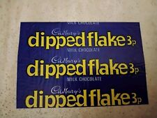 Vintage Cadburys Dipped Flake Chocolate Sweet Wrapper Confectionery  Bar 1970's