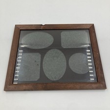 Rustic Wood Multi Aperture Photo Frame 5 Slot 23x28cm Oval and Rectangle 