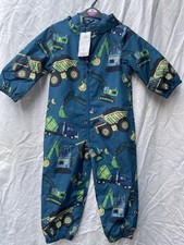 Kids Digger Print Puddlesuit 4-5 Years Shower Resistant BNWT