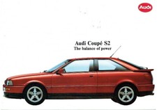 AUDI COUPE S2 (B4) 2.2L 5-CYL QUATTRO 20v ORIG. 1991 FACTORY UK SALES BROCHURE