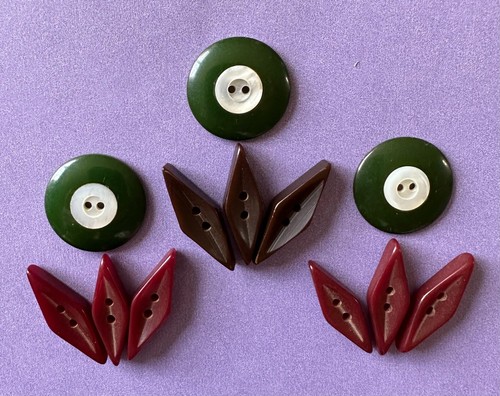 Vintage bakelite buttons - vintage, 9