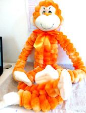 Lovely Fun Leisure Orange Long Legs & Arms Monkey Chimp Soft Toy Plush