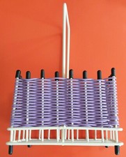 Vintage Retro 1950-60s Purple Plastic Woven Milk Bottle 2 Carrier Kitsch Holder
