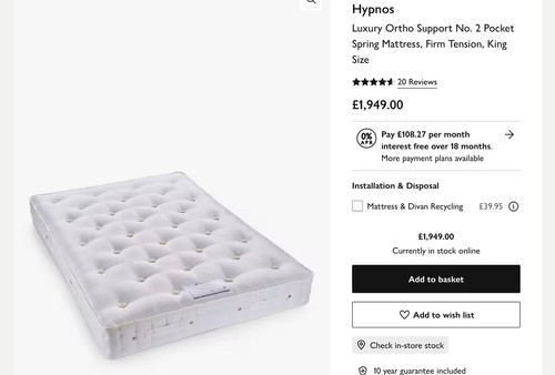Hypnos luxury ortho support - hypnos,