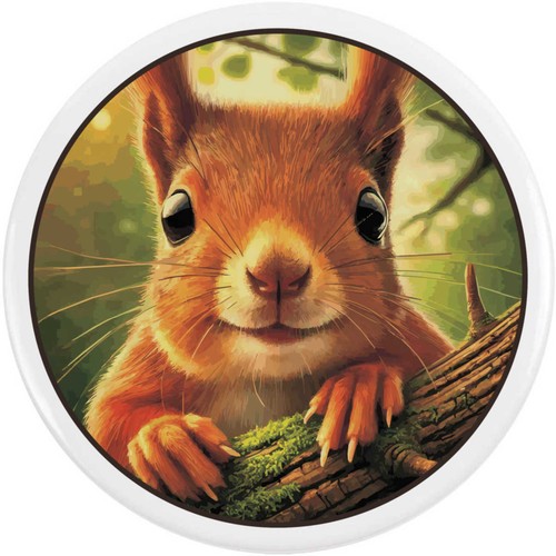 Smiling red squirrel - 'smiling, button