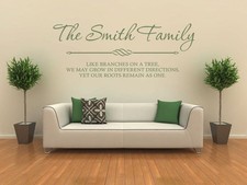 PERSONALISED Family Wall Art  & Quote, Wall Sticker, Decal, Modern Transfer