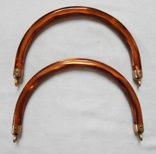 BNWOT Vintage 1950's Pair of Pearly Brown Lucite Handbag Handles Deadstock