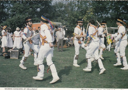 Postcard morris dancers - postcard, at