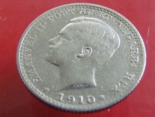 PORTUGAL ( 1910 RARE UNC ) 100 REIS HIGH COLLECTABLE RARE SCARCE SILVER COIN,UNC
