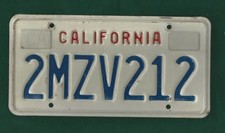 2-MZV-212 CALIFORNIA  American Licence Plate 12"x6"