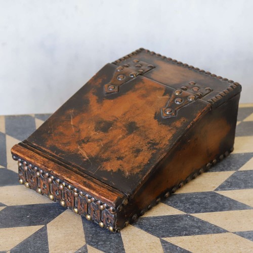 Leather bound desk tidy - desk, —