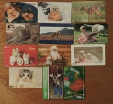 12 ASSORTED  PHONE CARDS OF ANIMALS. COLLECTORS ITEM. NO VALUE. LOT 7