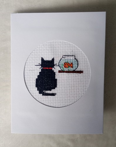 Handmade cross stitch card - cross,