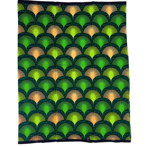 Green gold ankara fabric - green,