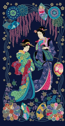 Geisha fabric panel - ,, japanese