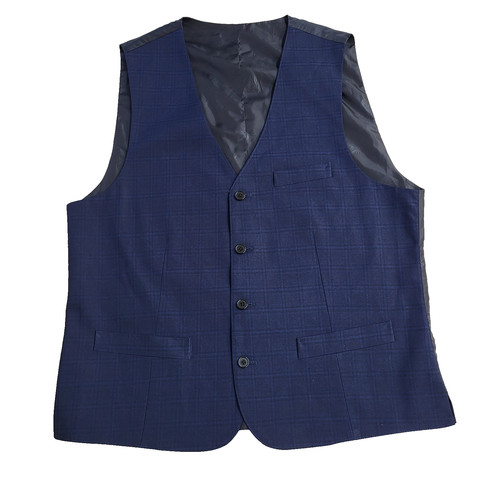 Vintage waistcoat blue check - blue,