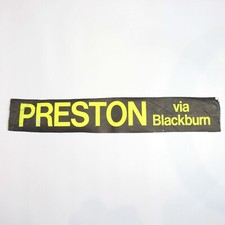 Preston via Blackburn bus blind destination vintage original printed East Lancs