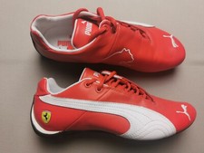 PUMA X SCUDERIA FERRARI Mens Size UK 5 Red Leather Trainers (VGC) Driving Racing