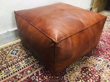 Leather Footstool Ottoman