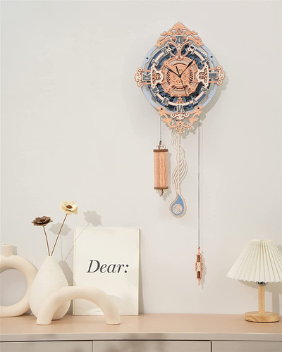 Rokr diy wooden wall - 3d, clock