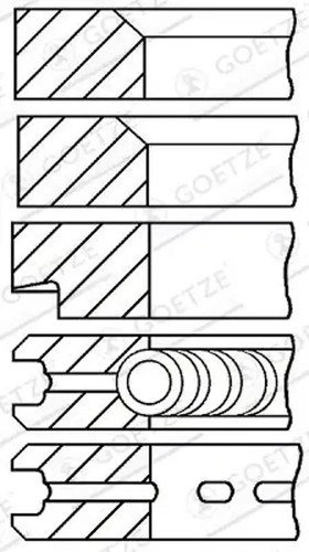 Piston ring set 107200 00 - ring, 08-107200-00