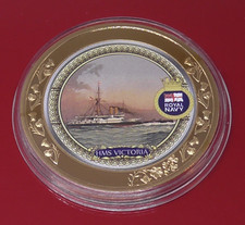 Medal Medallion Windsor Mint Ship of the Royal Navy HMS Victoria Boat