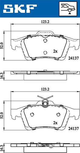 Brake pad set for - pad,