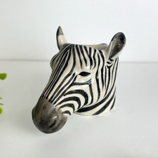 Zebra Head Ceramic Quail Egg Cup Black White Animal Safari Design