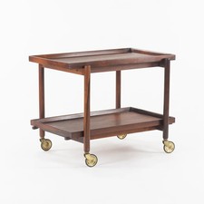 1960s Poul Hundevad Designed Danish Modern Two-Tiered Rosewood Serving Bar Cart