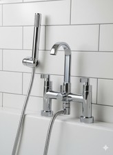 Chrome / Brass  Bath Shower Mixer Tap Set System - Fusion by B&Q Select –  Boxed