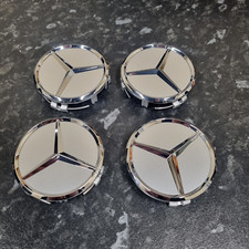 4 x Silver & Chrome 75mm Wheel Centre Cap for Mercedes VITO Tourer