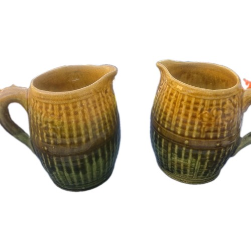 Pair majolica basket - basket, weave