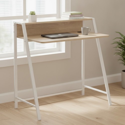 White oak computer desk with - &,